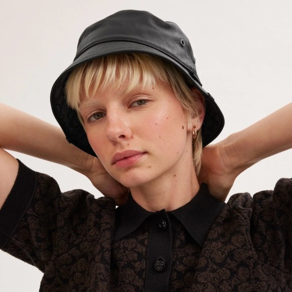 Coach unisex lamb leather bucket hat M/L - Picture 1 of 9